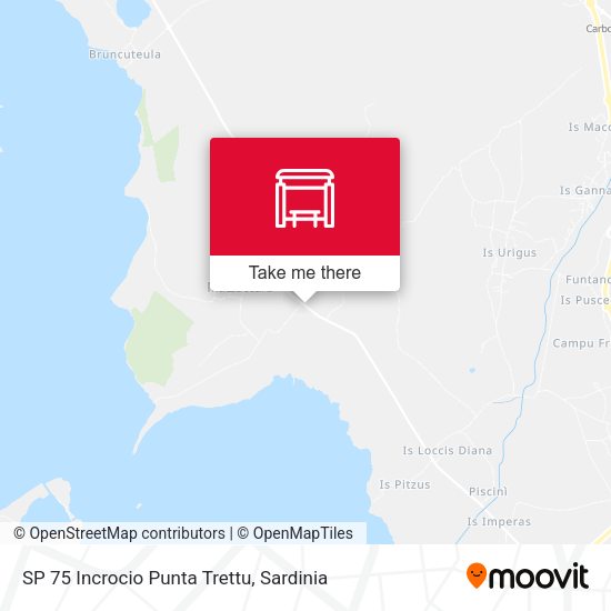 SP 75 Incrocio Punta Trettu map