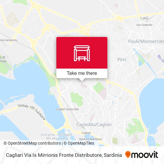 Cagliari Via Is Mirrionis Fronte Distributore map