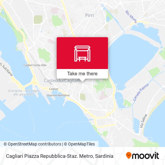 Cagliari Piazza Repubblica-Staz. Metro map