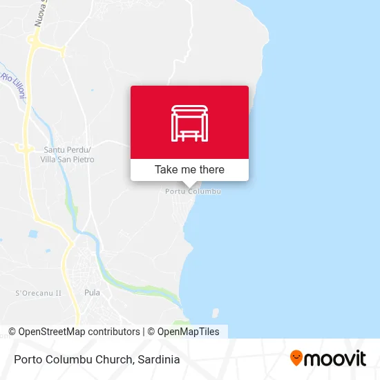 Porto Columbu Church map