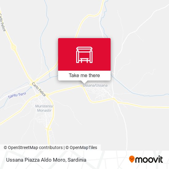 Ussana Piazza Aldo Moro map