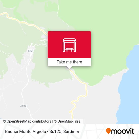 Baunei Monte Argiolu - Ss125 map