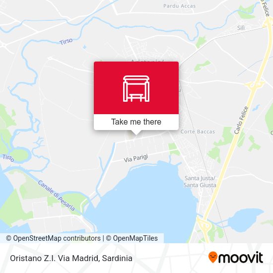 Oristano Z.I. Via Madrid map
