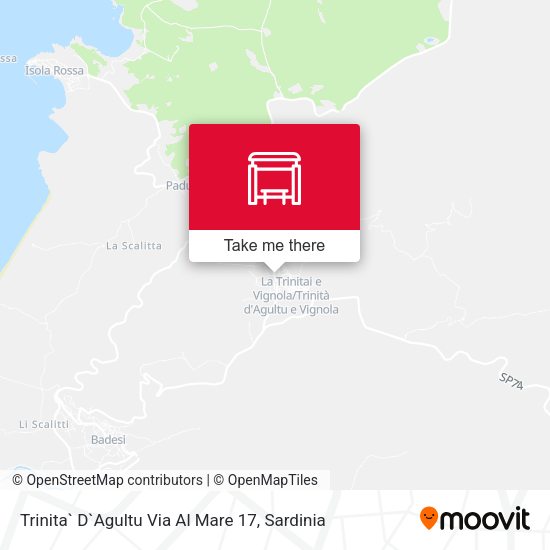Trinita` D`Agultu Via Al Mare 17 map