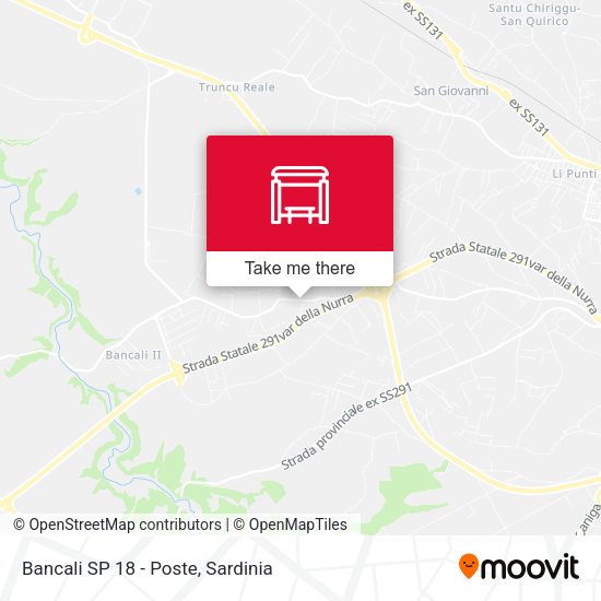 Bancali SP 18 - Poste map