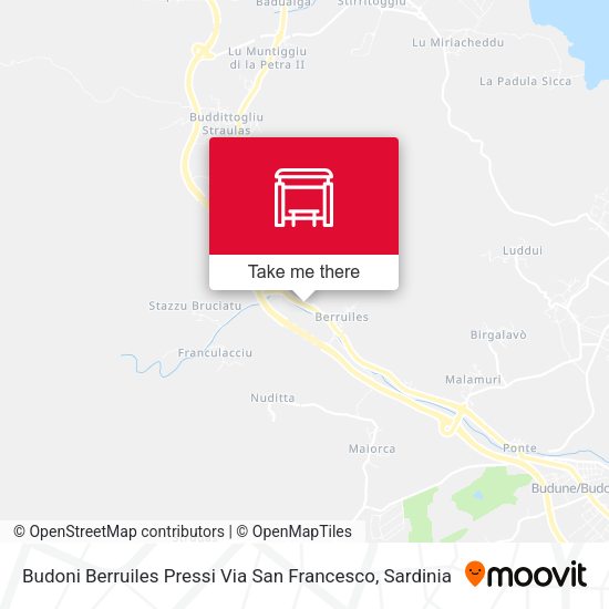 Budoni Berruiles Pressi Via San Francesco map