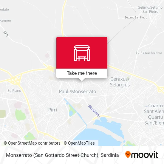 Monserrato (San Gottardo Street-Church) map