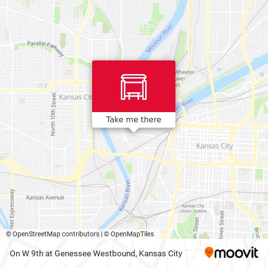 On W 9th at Genessee Westbound map