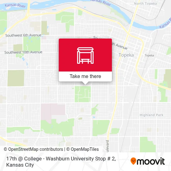 17th @ College - Washburn University Stop # 2 map