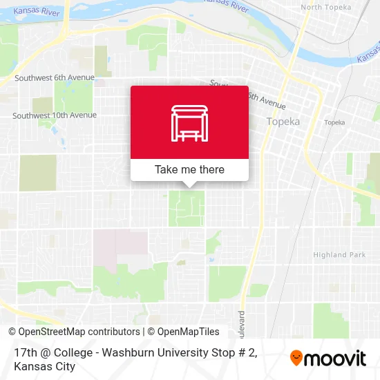 17th @ College - Washburn University Stop # 2 map