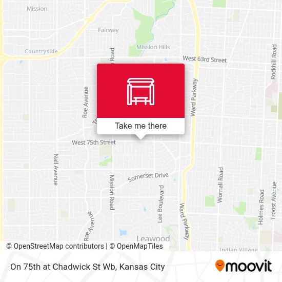 On 75th at Chadwick St Wb map