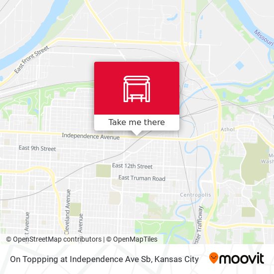 On Toppping at Independence Ave Sb map