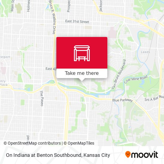 On Indiana at Benton Southbound map