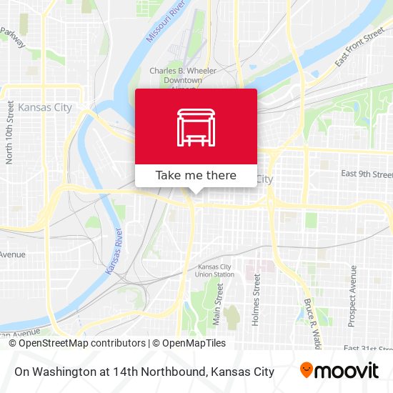 Mapa de On Washington at 14th Northbound