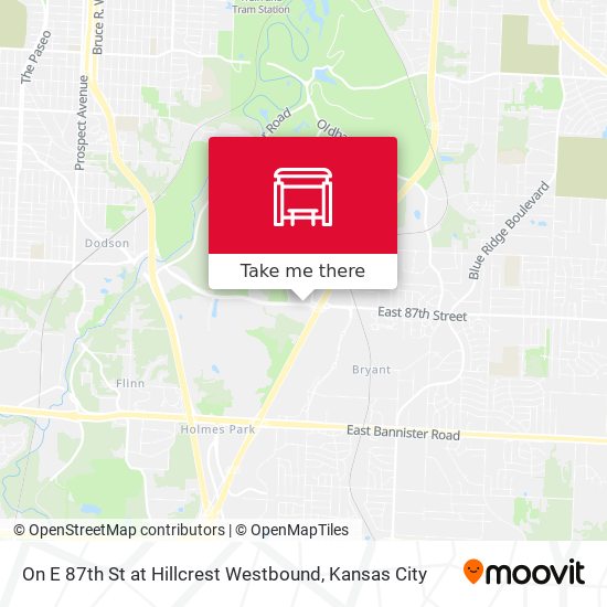 On E 87th St at Hillcrest Westbound map