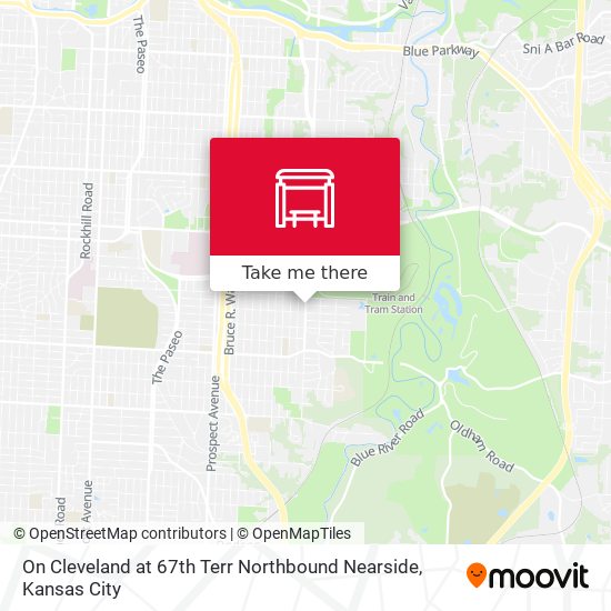 On Cleveland at 67th Terr Northbound Nearside map