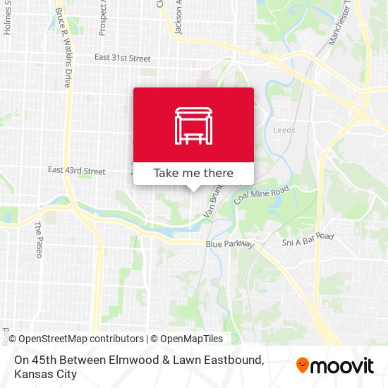 Mapa de On 45th Between Elmwood & Lawn Eastbound