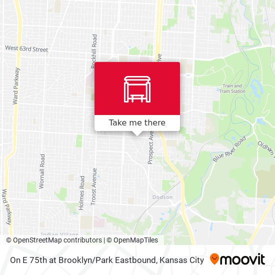 Mapa de On E 75th at Brooklyn / Park Eastbound