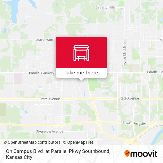 Mapa de On Campus Blvd  at Parallel Pkwy Southbound