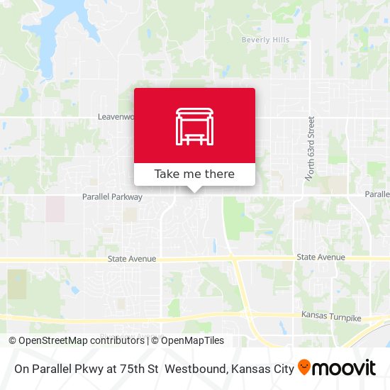 On Parallel Pkwy at 75th St  Westbound map