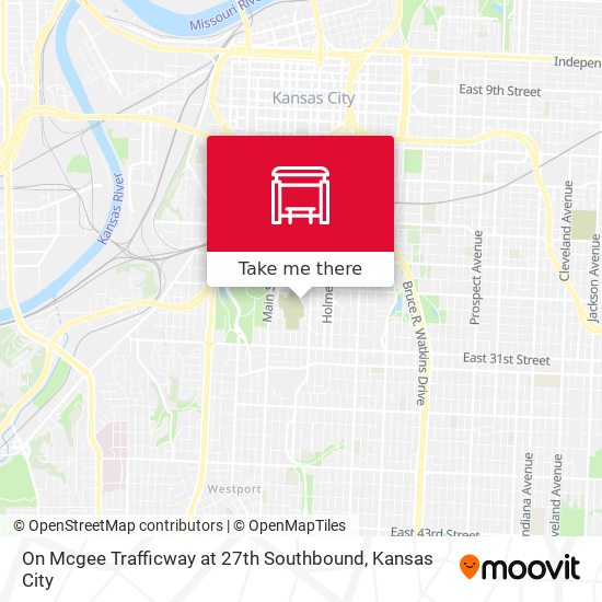 On Mcgee Trafficway at 27th Southbound map
