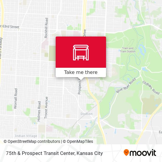 75th & Prospect Transit Center map