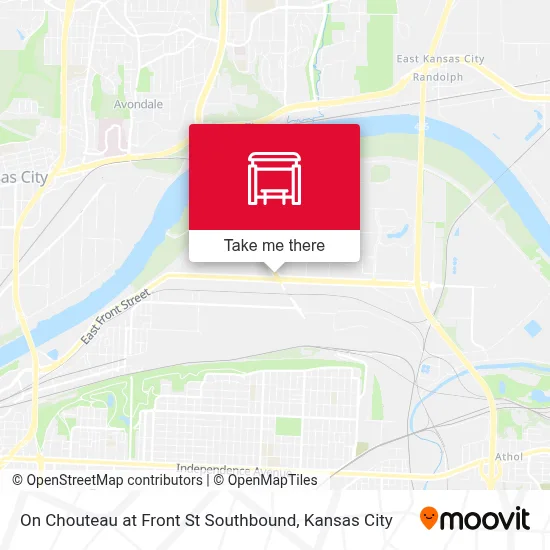 On Chouteau at Front St Southbound map