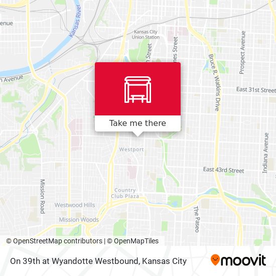 Mapa de On 39th at Wyandotte Westbound