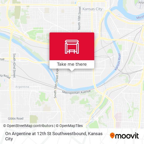 On Argentine at 12th St Southwestbound map