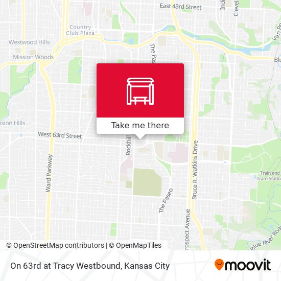 On 63rd at Tracy Westbound map