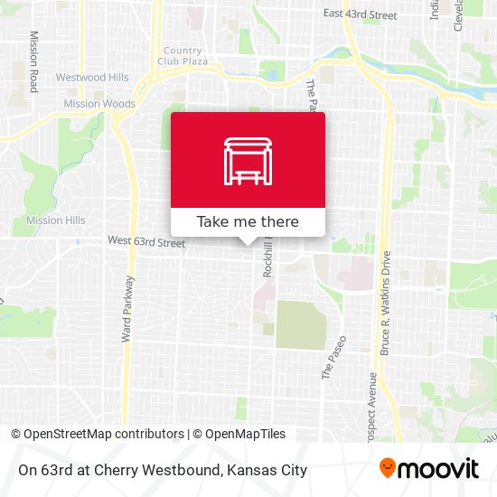 On 63rd at Cherry Westbound map