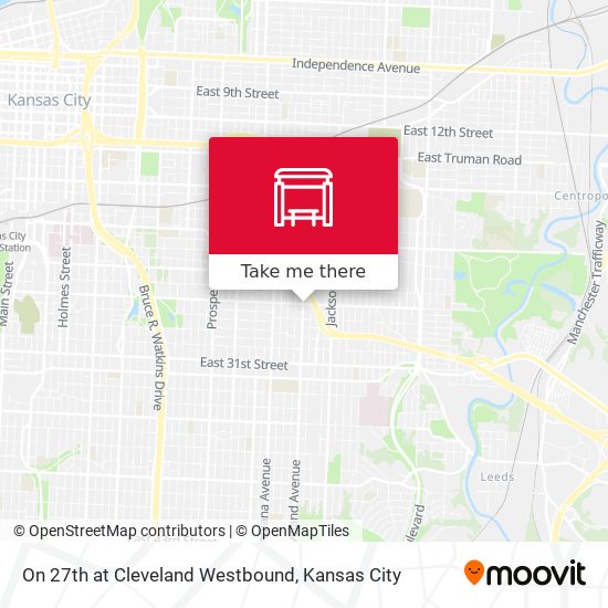 On 27th at Cleveland Westbound map