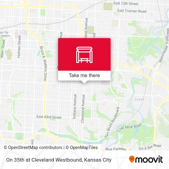 On 35th at Cleveland Westbound map