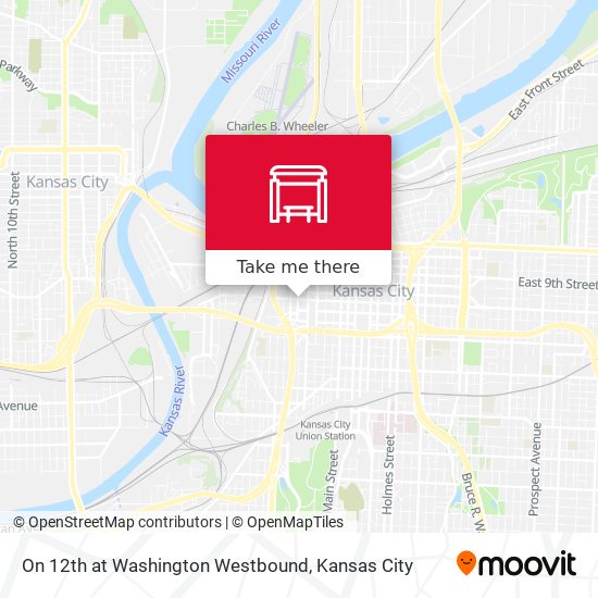 On 12th at Washington Westbound map