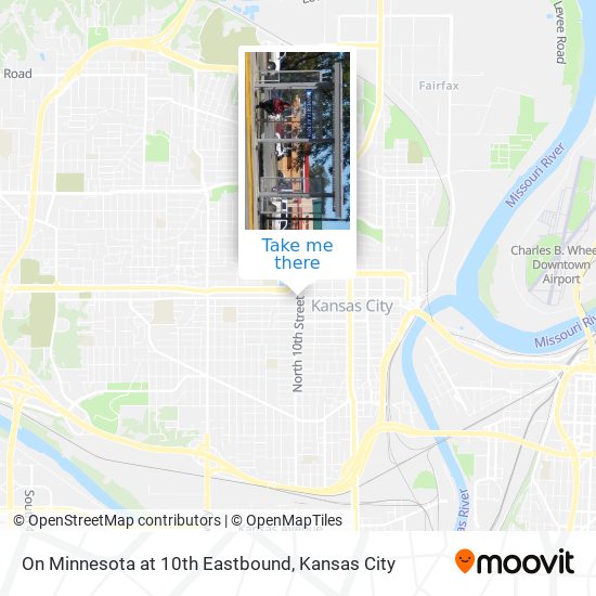 On Minnesota at 10th Eastbound map