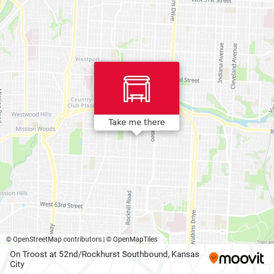 Mapa de On Troost at 52nd / Rockhurst Southbound