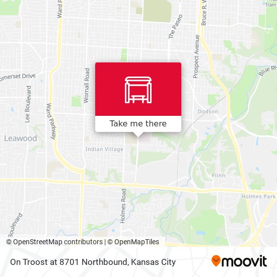 Mapa de On Troost at 8701 Northbound