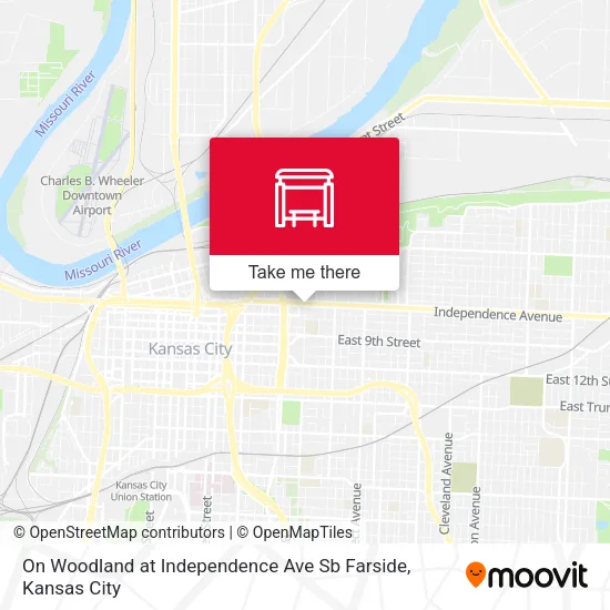 On Woodland at Independence Ave Sb Farside map