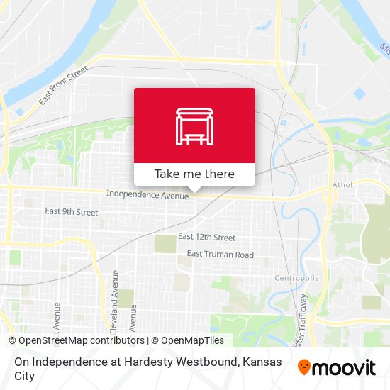 On Independence  at Hardesty Westbound map