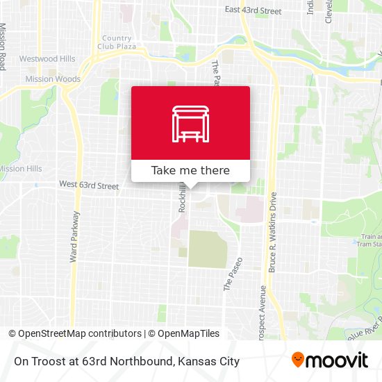 Mapa de On Troost at 63rd Northbound