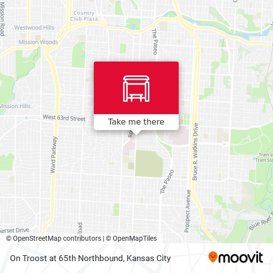 Mapa de On Troost at 65th Northbound