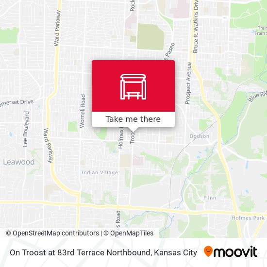 Mapa de On Troost at 83rd Terrace Northbound