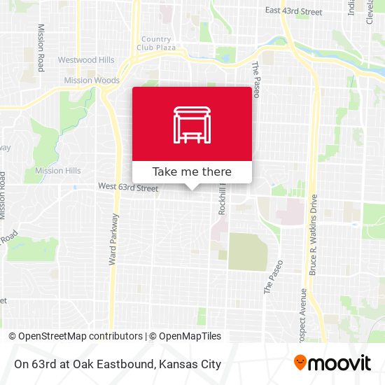 On 63rd at Oak Eastbound map