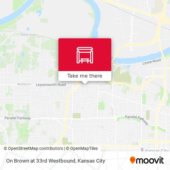 On Brown at 33rd Westbound map