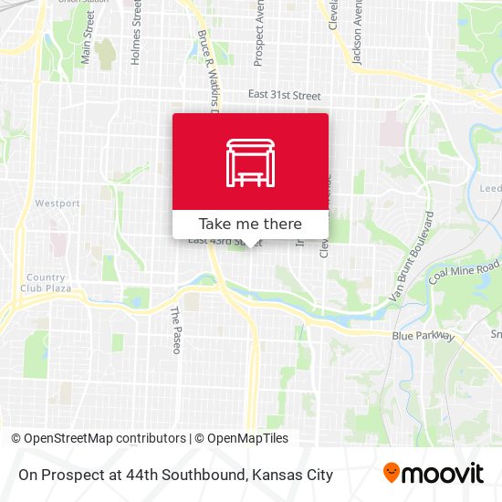 On Prospect at 44th Southbound map