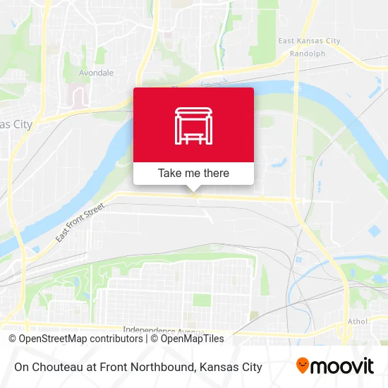 On Chouteau at Front Northbound map