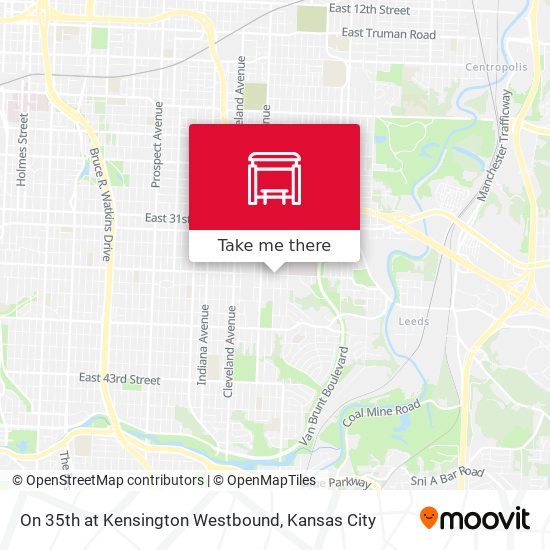 On 35th at Kensington Westbound map