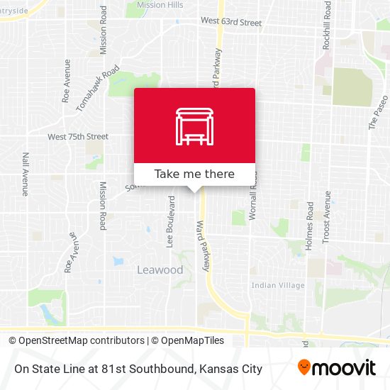On State Line at 81st Southbound map