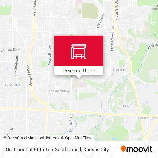 Mapa de On Troost at 86th Terr Southbound