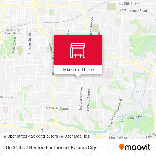 On 35th at Benton Eastbound map